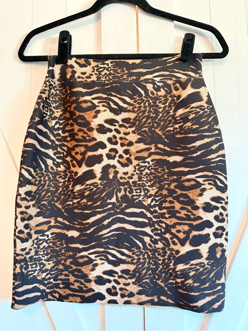 INC International Concepts Leopard-Tiger Animal Print Pencil Skirt - Brown/Black